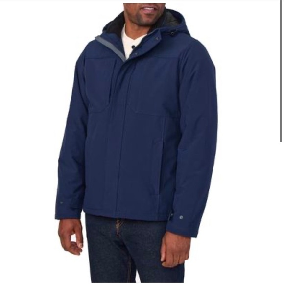 Rainforest Soft Shell City Hooded Jacket in Mood Indigo Size Small